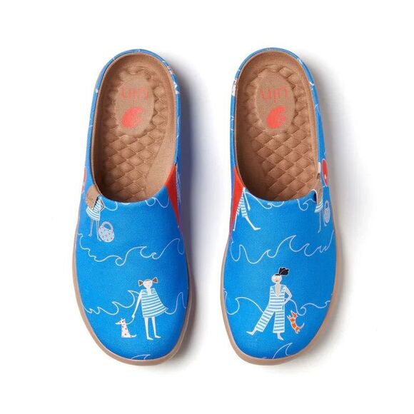 UIN Women's Comfort Shoes Casual slipper(Coastal Walk with Pups 2 ) - Picture 1 of 10